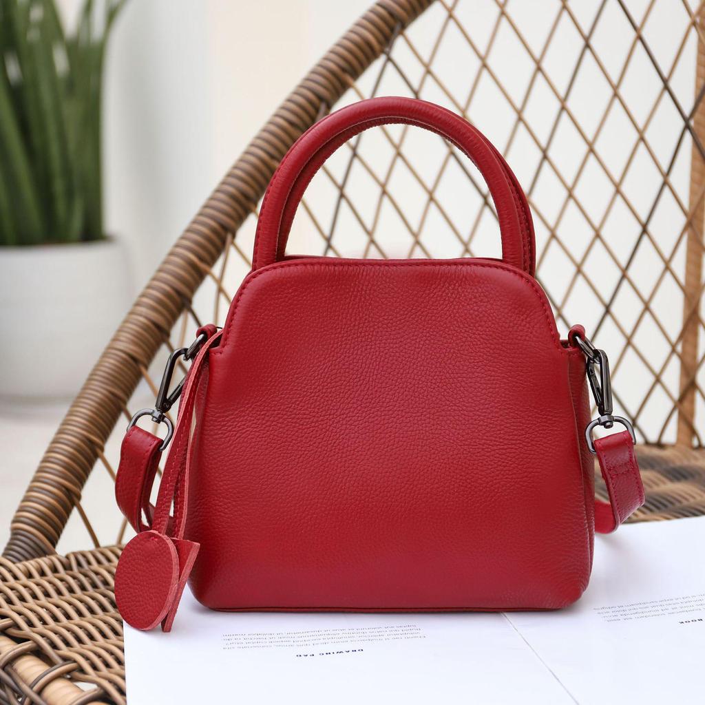 Genuine Leather Women's Top-Handle Shoulder Bag - Elegant European & American Style 2025