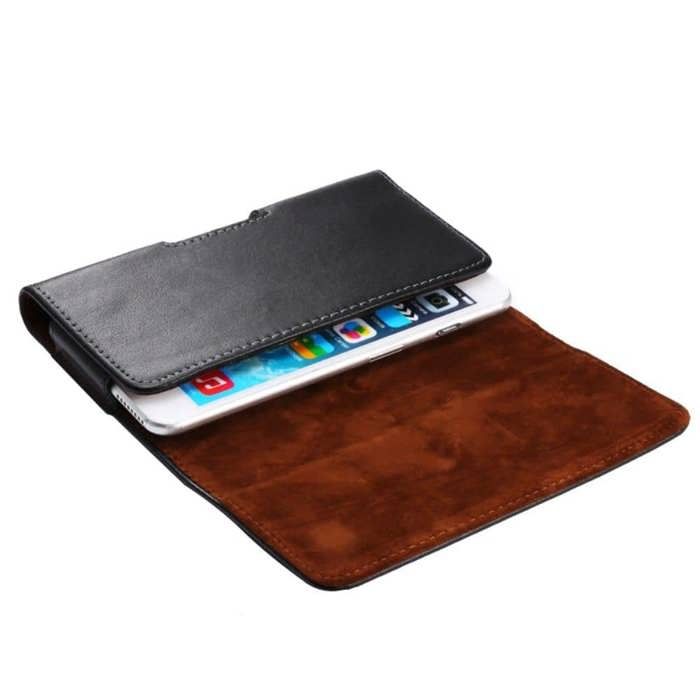 Pour Tecno Spark 10C (2023) Étui Ceinture Cuir Véritable Clip Horizontal - Noir