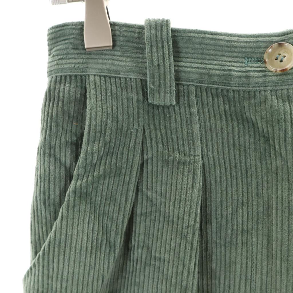 A.P.C. Вельветовые широкие брюки с двумя складками 34 зеленые Женские Б/У