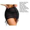 Women Mesh Bikini Wrap High Waist Side Drawstring See-through Cover Up Sunscreen Thin Beach Bikini Briefs Cover Up