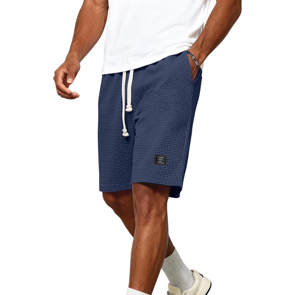 Men's Summer Drawstring Straight Leg Shorts Casual Loose Sports Shorts