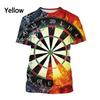 Fashion Men's 3d Printed Dart Board T Shirt Summer Casual Short Sleeve Round Neck Fun Shirt Top