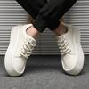 New Men's Comfort All Match Genuine Leather Platform Height Increasing Causal Shoes Flats Moccasins Walking Sneakers