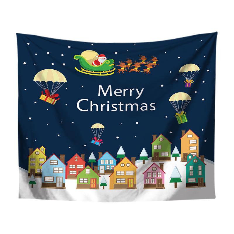 Рождественская серия Гобелен Цифровая печать Подвесная ткань Снеговик Лось Гобелен