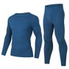 Men's Thermal Underwear Set Crew Neck Long Johns Base Layer Cotton Tee Pants Youth Elastic Waist 