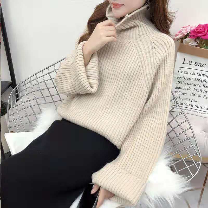 Осень-зима мода водолазка с длинным рукавом однотонные свитера женская одежда повседневная универсальная простота нижняя рубашка топы