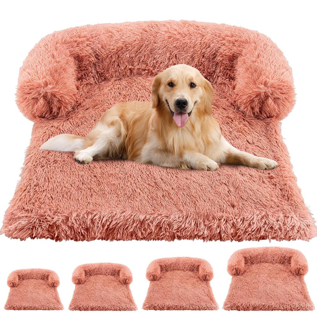 Кровать для собаки, диван для больших собак, домик для домашних животных, коврик для дивана, теплое гнездо, кровати для питомника, мягкая подушка для домашних животных, кошек, щенков, длинное плюшевое одеяло, чехол для дивана