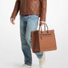 Michael Kors Сумка-тоут Jet Set с тиснением по всей поверхности из металла с буквенным принтом, из коровьей кожи и искусственной кожи, портфель, женская сумка, средний размер, мужская, коричневая