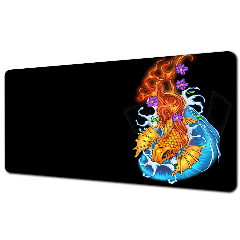 Fish XXL Lock Edge Mousepad Koi Taichi Neutral Large Gaming Desk Mat Keyboard Mats Mouse Mat Beast Desk Pad For Gift Mouse Pad