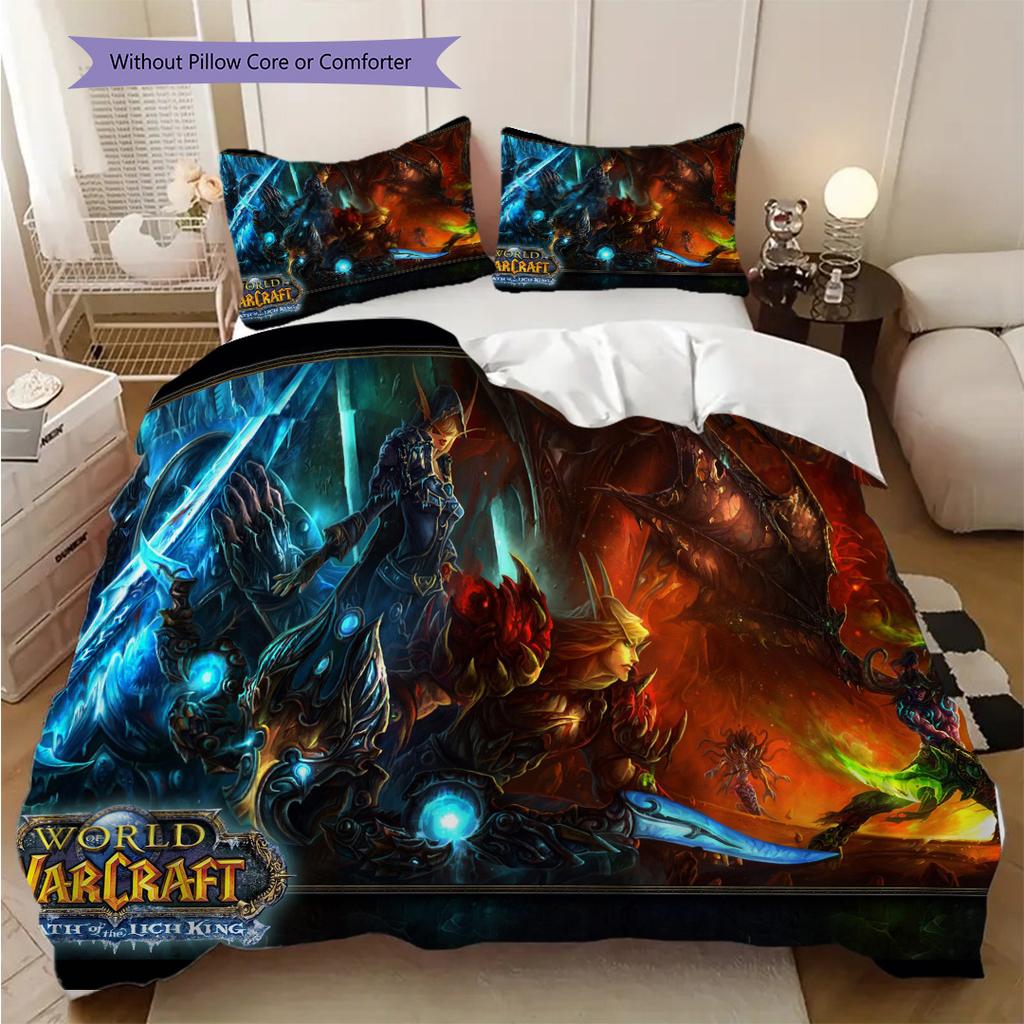 Epic Fantasy Battle Scene Bedding (1 * duvet cover + 2 * pillowcase, without core) 2D Flat Soft and comfortable Bedding set Christmas birthday gift