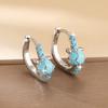 Инкрустированные синтетической бирюзой серьги-кольца с металлическим покрытием для женщин, изысканные элегантные повседневные банкетные ювелирные аксессуары, подарки