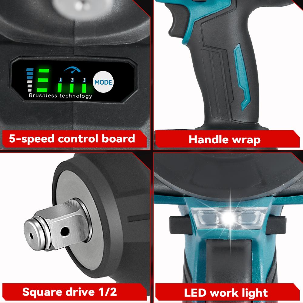 ONEVAN 2800N.M 2800W бесщеточный электрический ударный гайковерт 1/2 дюйма беспроводной ударный гайковерт отвертка инструмент для Makita 18V аккумулятор