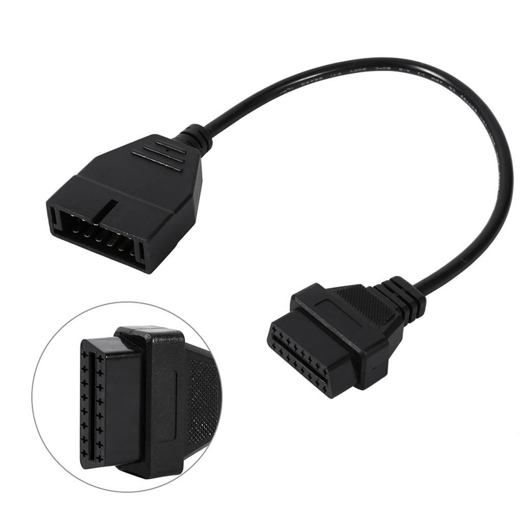 12-контактный OBD1 на 16-контактный Адаптерный кабель, Диагностический разъем из АБС-пластика, , Подходит для автомобилей после 1996 года, 12-контактный на 16-контактный Преобразователь, 1 для OBD1 12 Пи