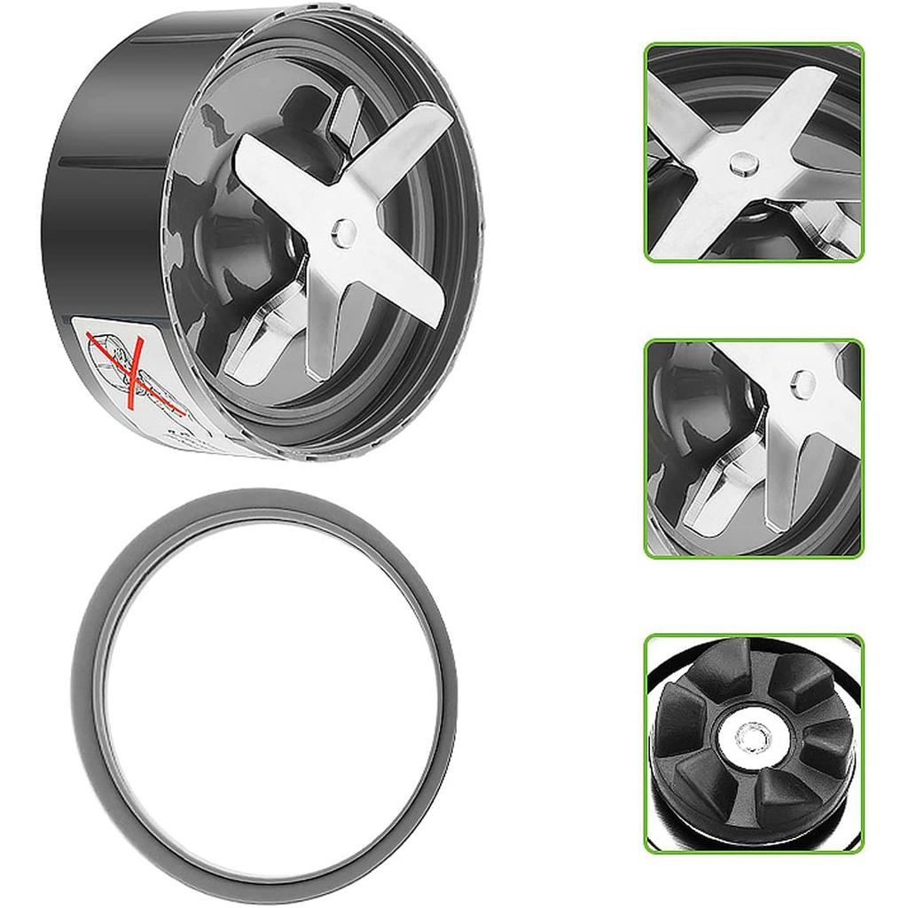 Blender Replacement Parts Cross Blade & Seal Ring Blade for Nutribullet 600W/900W Blender Extractor Blade Accessories
