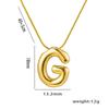 Stainless Steel Gold Color Chunky Alphabet Balloon Bubble Initial Letter Pendant Necklace for Women Charm Necklace Jewelry Gift