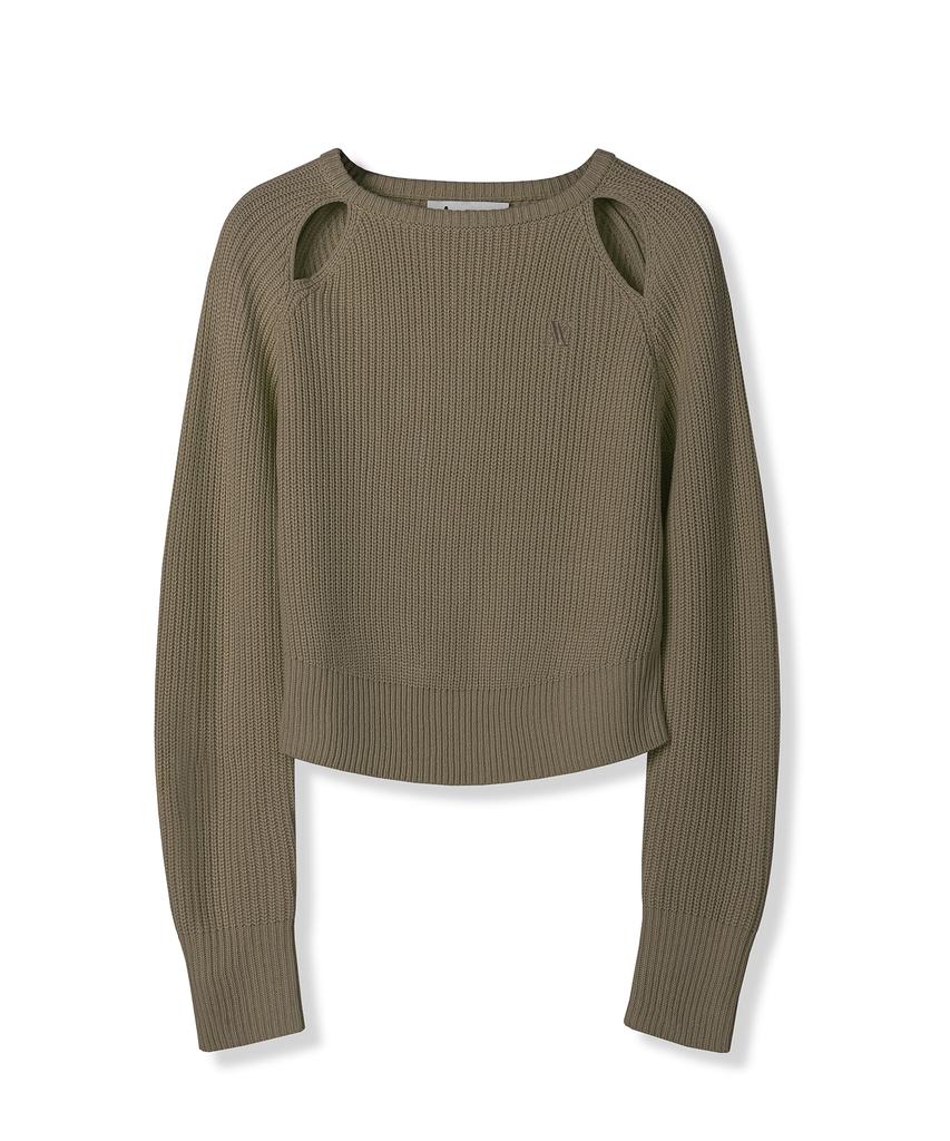 AVANDRESS Ribbed Cut-Out Knit Black