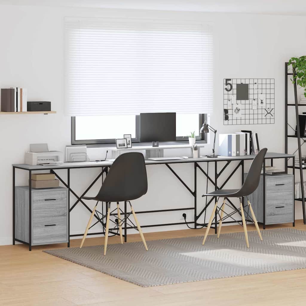 Desk Grey Sonoma 182 x 101 x 87.5 cm Particleboard
