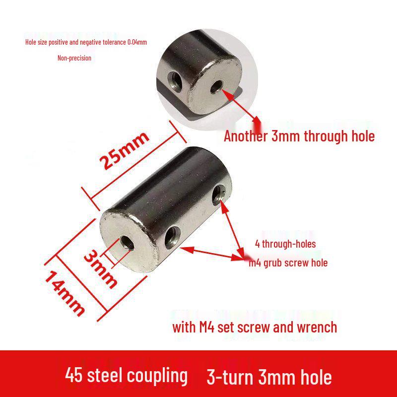 Steel Motor Shaft Coupling Adapter for 3/4/5/6/8/10/12mm Shafts