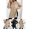 Women's Autumn Winter New Pullover Sweater Round Neck Split Knitted Casual Sweater