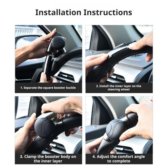 Усилитель рулевого колеса автомобиля Металлические подшипники Противоскользящая силиконовая ручка Вращение на 360 градусов Помощь при вождении одной рукой Универсальный внутренний