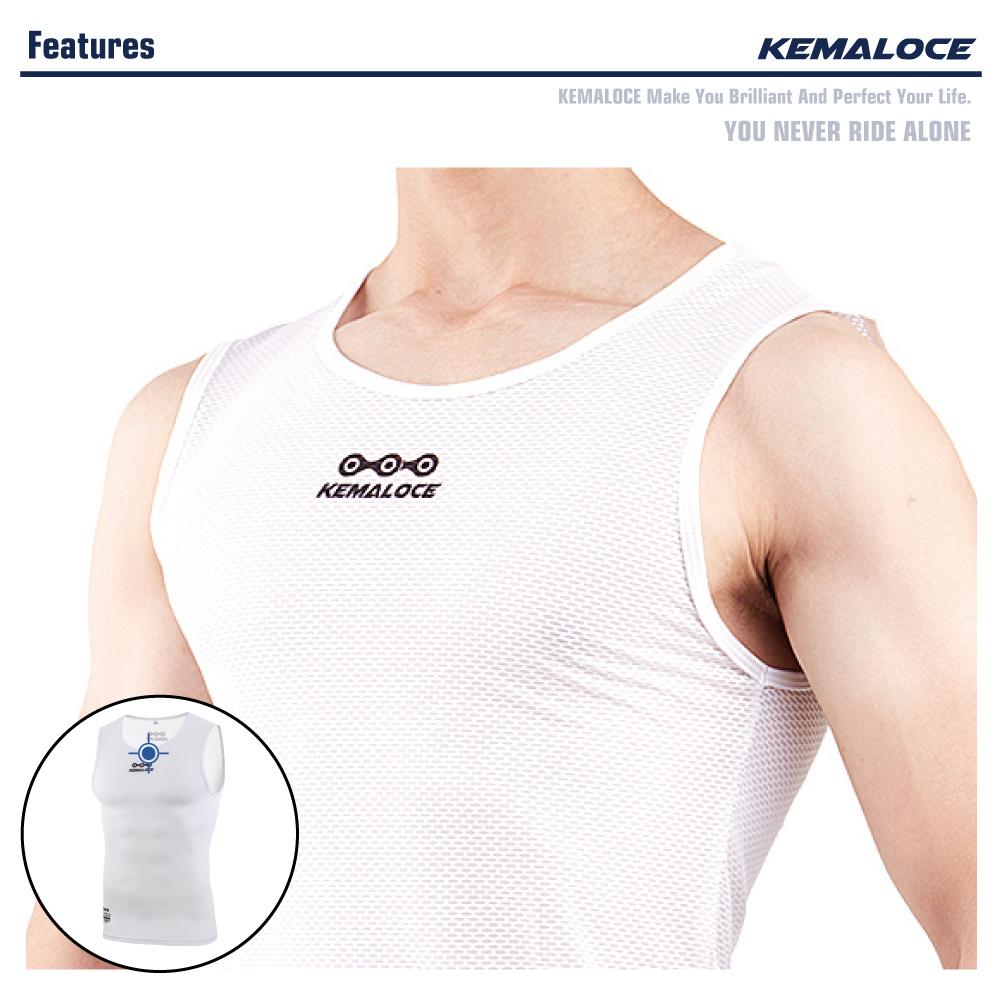 KEMALOCE Дышащий мужской велосипедный базовый слой, белый жилет без рукавов, быстросохнущая летняя майка для горного велосипеда
