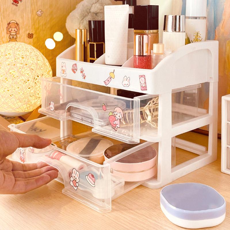 1 шт. Коробка для хранения, удобная полка для хранения, вместительный ящик, стильный прекрасный настольный органайзер для косметики, настольный макияж