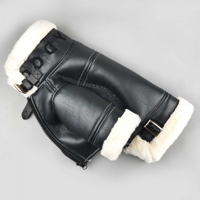 Thick Winter Dog Coat Small Breeds PU Leather Jacket Warm Hoodie Teddy Schnauzer Bichon Pomeranian French Bulldog
