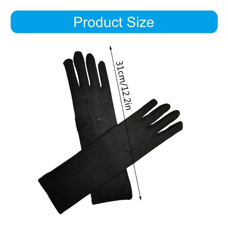 Вечерний ужин Перчатки с шелковистым ощущением Перчатки для выпускных вечеров Короткие перчатки для опер Женские Леди Тематические выпускные вечера Костюм