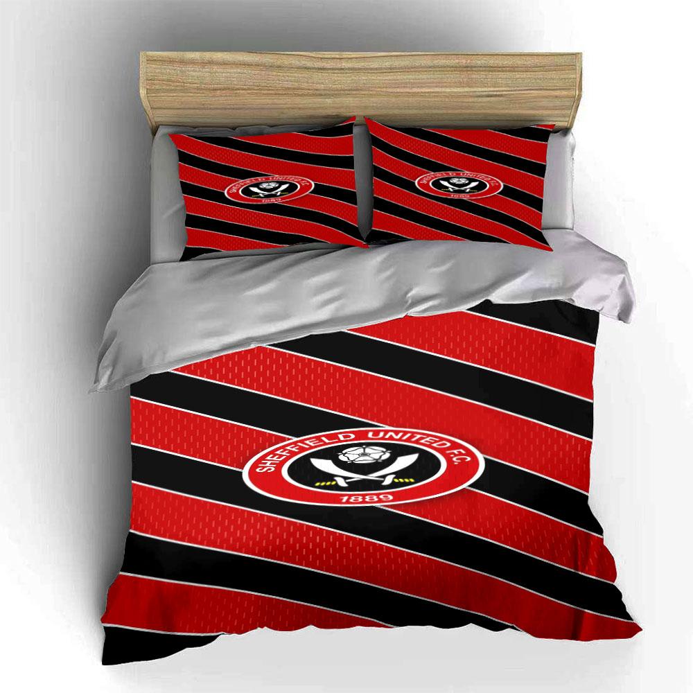 Diagonal stripes, Sheffield United. Bedding sets Duvet cover sets Duvet covers Pillowcases(1*Duvet Cover 2*Pillowcases without duvet insert)