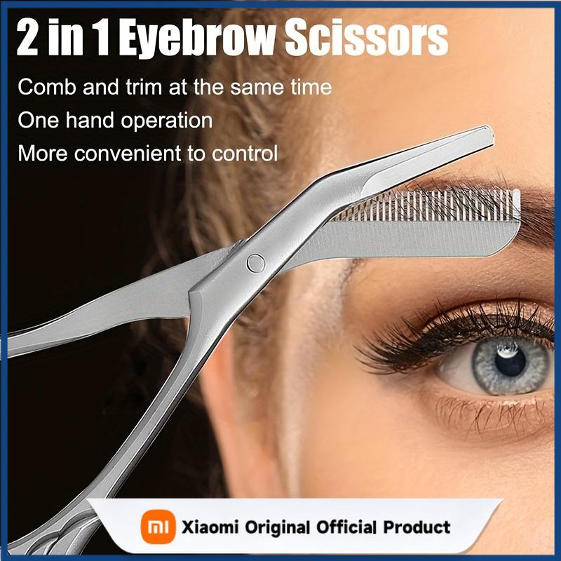 Xiaomi Eyebrow Scissors for Men And Women Makeup Tools One Metal Texture with Comb Eyebrow Razor Beauty Scissors Stainless Steel