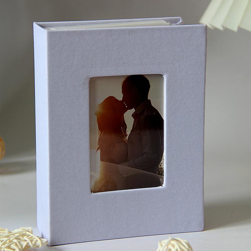 Photo Album 100 Pockets Photo Album 4X6 Photos Linen Cover Slip-In Picture Albums Diy Writable Photo Storage Children Growth