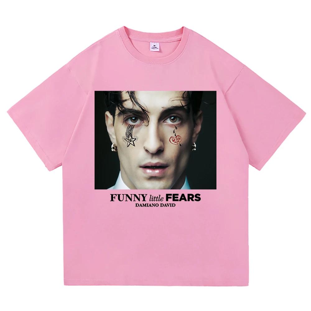 Дамиано Давид Смешная футболка с надписью Little Fears для женщин Харадзюку Эстетика Футболка на следующее лето Высококачественные Винтажные футболки 2026 Топы