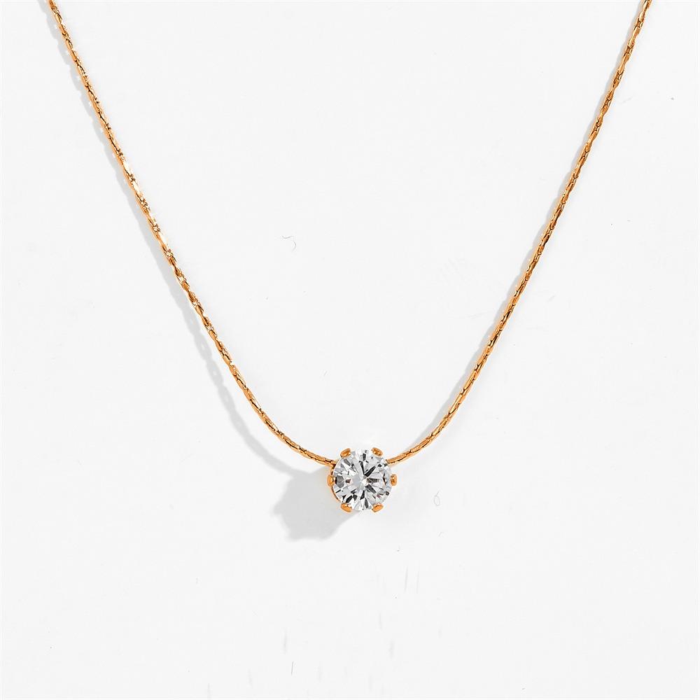 Titanium Steel Zirconia Necklace Waterproof Chain Necklace New Pendant Necklace  for Woman