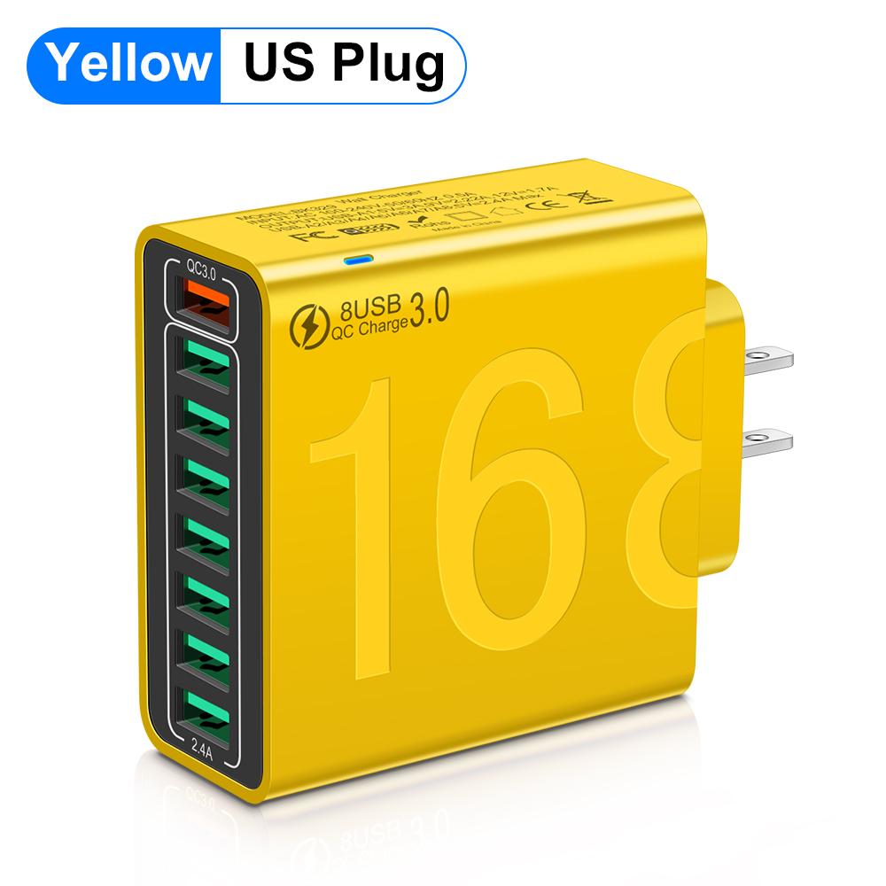 Total 150W Charger USB Quick Charge 3.0 Mobile Phone Charge Adapter Fast Wall Charger For iPhone Xiaomi EU/US/KR Plug