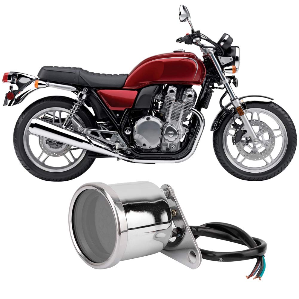 Akozon Тахометр Мотоциклетный ЖК-метр Тахометр Датчик Одометр Спидометр 0-199 км/ч (Серебряное покрытие)