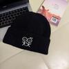 [Stickman Embroidery] Knitted hat women's warm and cold hat shows a small and versatile face