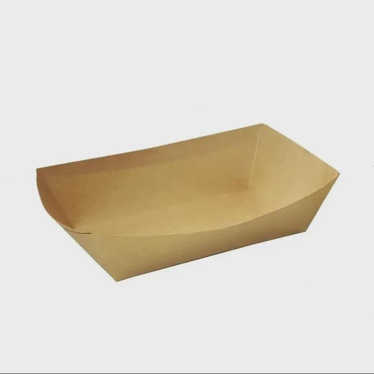 Лодочка из маслостойкой пищевой крафт-бумаги для попкорна, картофеля фри, куриных крылышек и барбекю