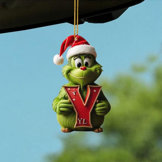 Подвеска в виде рождественской елки с ремешком, легко подвешивается, дизайн эльфа, 26 стилей с буквами