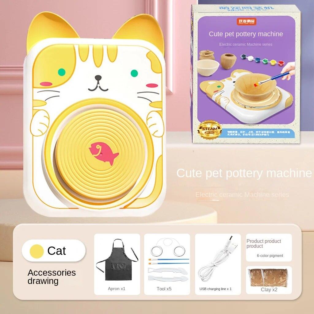 DIY Soft Pottery Clay No-burning No-bake Clay Pottery Clay Machine Electric Turntable Hand-painted Embryonic Pottery Machine