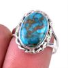 Натуральный голубой медный бирюзовый драгоценный камень кольцо из 925 пробы стерлингового серебра S.7 P1R62
