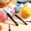 Набор для вязания крючком из 9 предметов с синими мягкими ручками, DIY, для вязания свитеров, с набором инструментов, силиконовый нескользящий инструмент для вязания крючком и шитья