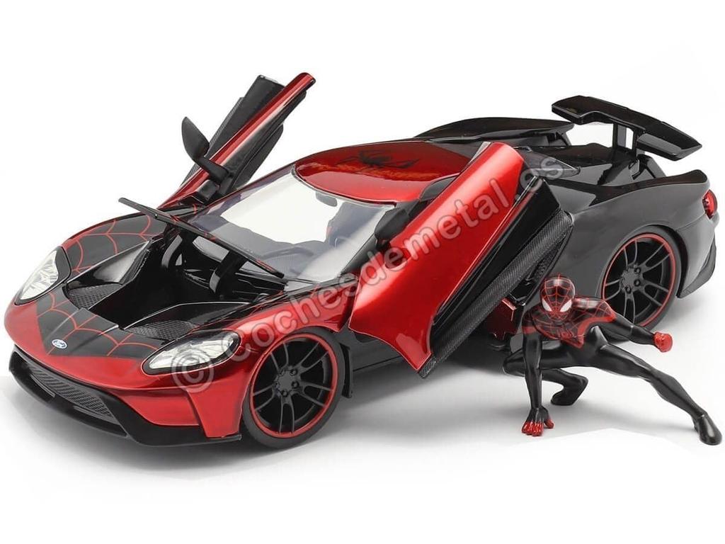 MARVEL SPIDERMAN MILES MORALES 2017 FORD GT Diecast Car 124 & Spider-Man