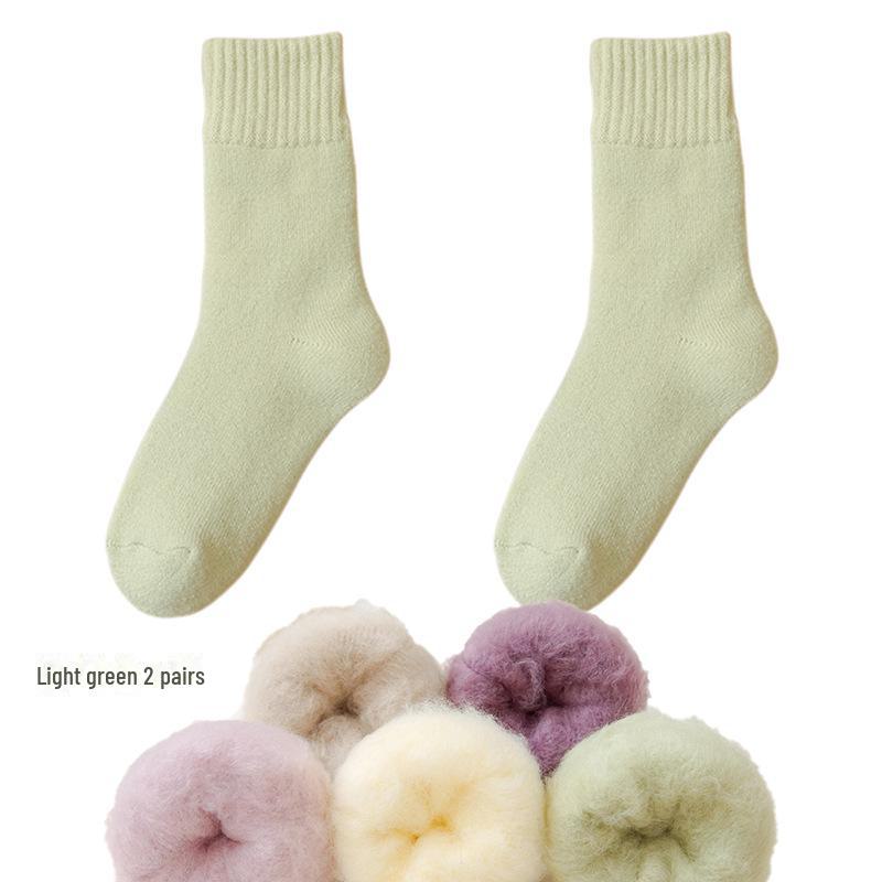 Женские флисовые носки Zhuji средней длины: Плотный, теплый бархат для осени/зимы — идеально подходит для сна и родов