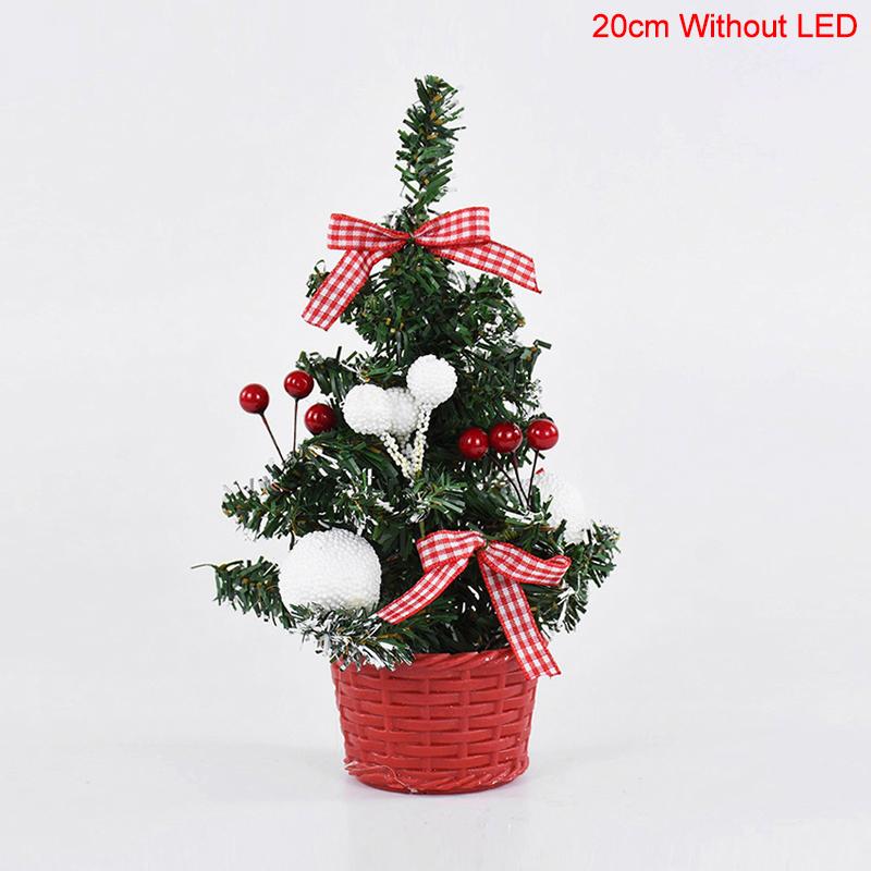 20/30cm Artificial Christmas Tree with LED Light Balls 2025 Christmas Decoration for Home 2025 New Year Gift Xmas Table Ornament