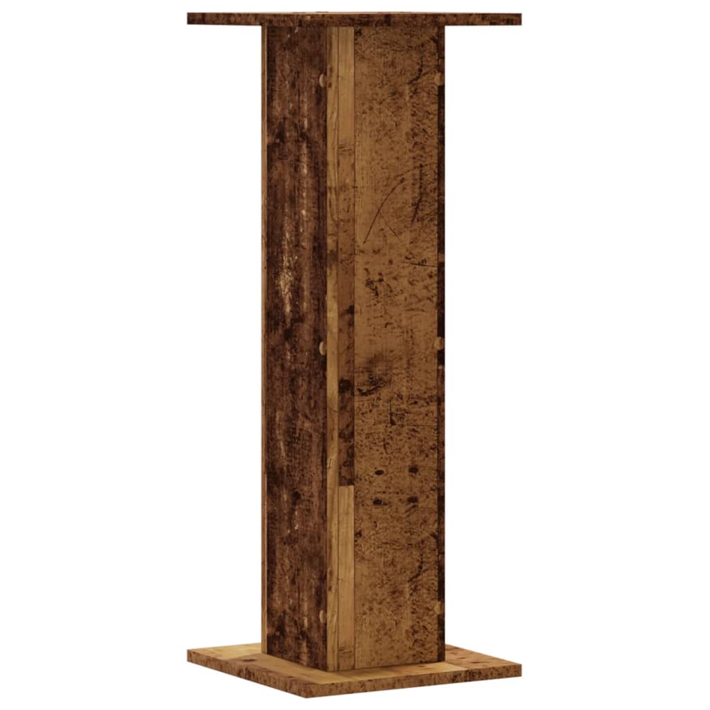 Plant Stand Set of 2 Rustic Wood Effect 30 x 30 x 80 cm Engineered Wood