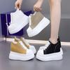 Women's High Heel 12cm Canvas Shoes Autumn New All-Match Platform Platform 10cm Small Women's Shoes