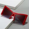 2024 Summer Cool Sunglasses Brand Luxury Women Custom Logo Gradient Flat Large Square Oversize Y2k Half Frame Sunglasses