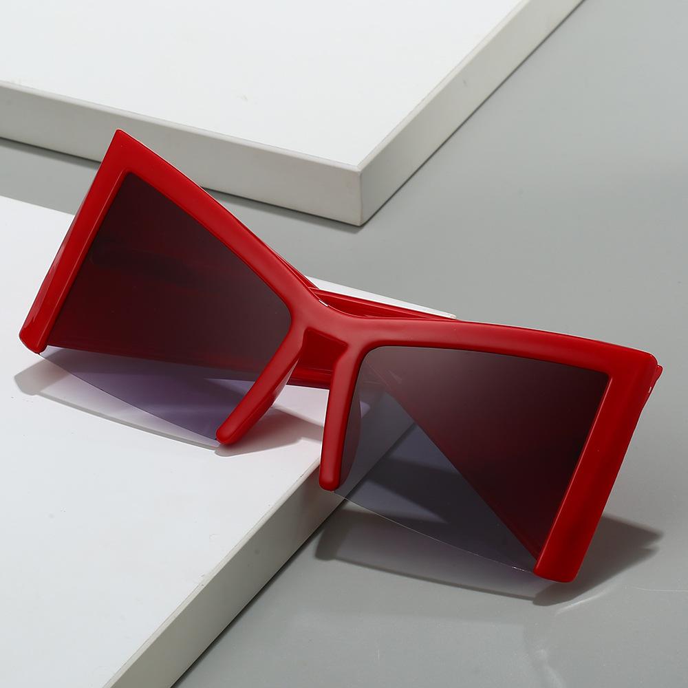 2024 Summer Cool Sunglasses Brand Luxury Women Custom Logo Gradient Flat Large Square Oversize Y2k Half Frame Sunglasses