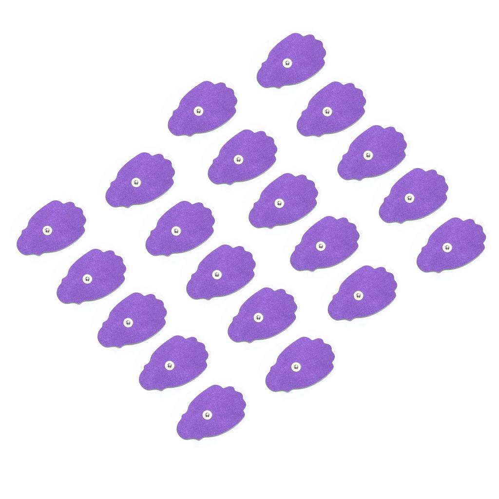 20 шт. нетканые пуговичные электродные подушечки ручной формы для массажной терапии TENs EMS фиолетового цвета