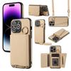 Применимо к чехлу для мобильного телефона iPhone16 S24 с узором "ли Чи", слотом для карт, зеркалом, диагональным ремешком, защитной крышкой, кольцом-пряжкой, ремешком ip15